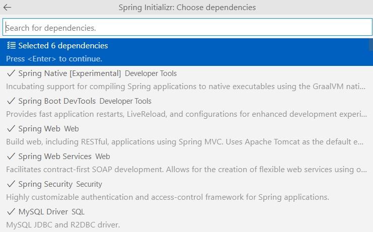 Corresponding dependencies